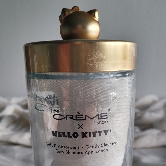 🚫SOLD🚫The Crème Shop x Hello Kitty Reusable Glass Jar w/Cotton Pads - Picture 2 of 8